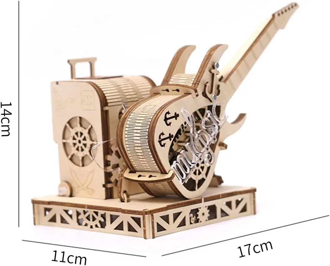 Guitar Model Wooden Building Kit$ Desktop Toys Creative Gift Ornament (150PCS) 3D Wooden Music roll grocery snide celebratory hedge assessment Box Puzzles$ Mechanical 