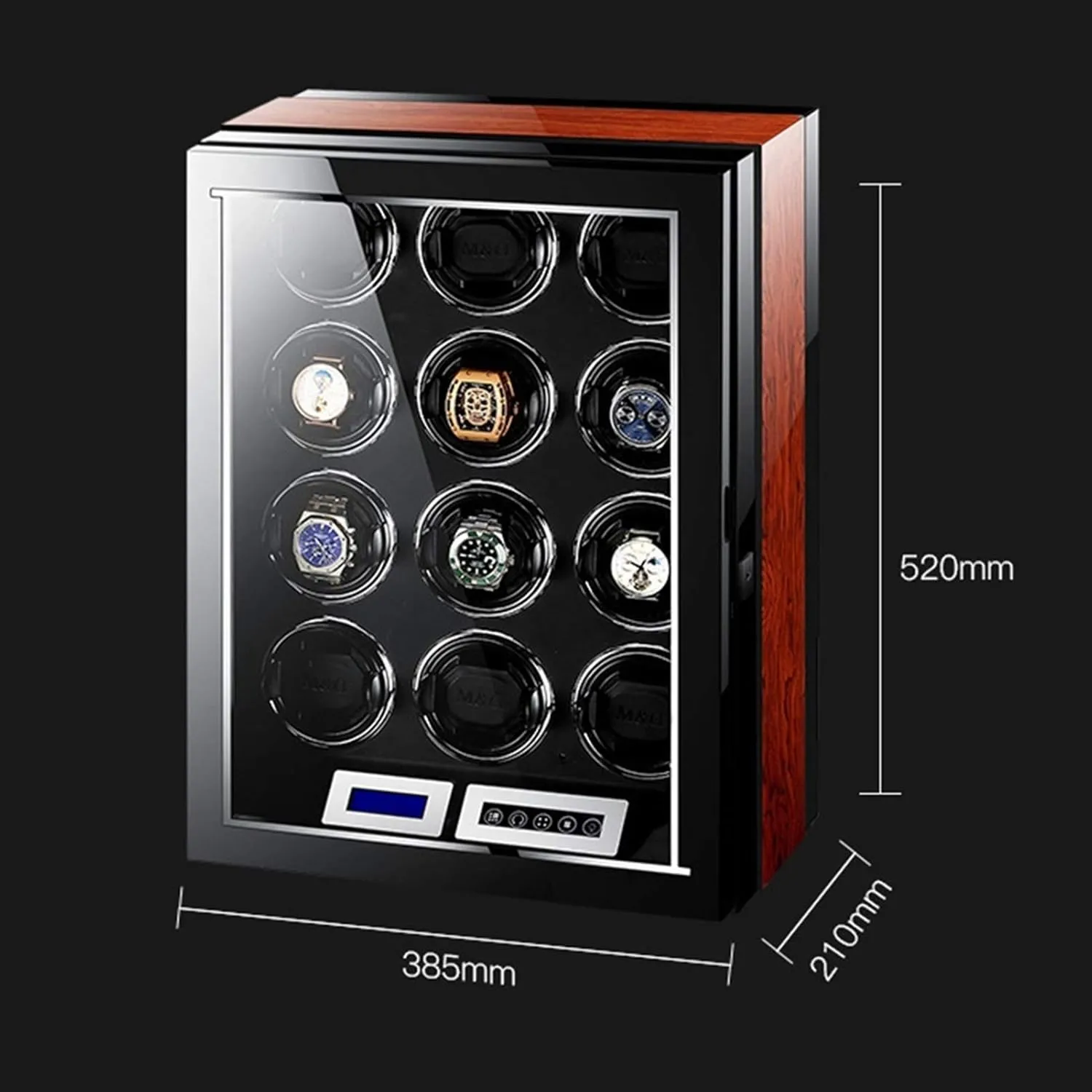 gut extraordinarily lapis balloon Adjustable Pillow Multi-epitope Display Box 4 Rotation Modes (12 0) Luxury Automatic Watch Winder Mechanical Watch Luxury Watch Storage Box with LCD Display Silent Motor 