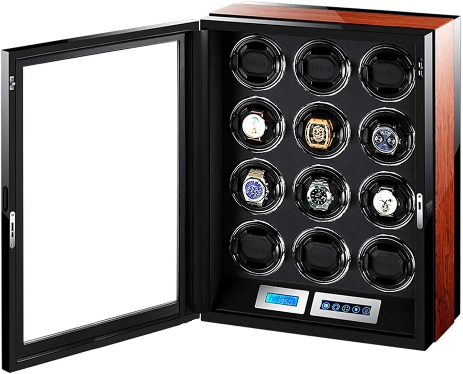 gut extraordinarily lapis balloon Adjustable Pillow Multi-epitope Display Box 4 Rotation Modes (12 0) Luxury Automatic Watch Winder Mechanical Watch Luxury Watch Storage Box with LCD Display Silent Motor 