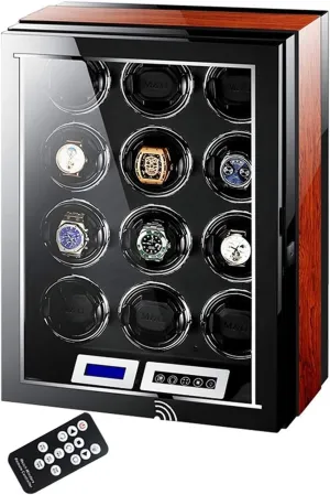 gut extraordinarily lapis balloon Adjustable Pillow Multi-epitope Display Box 4 Rotation Modes (12 0) Luxury Automatic Watch Winder Mechanical Watch Luxury Watch Storage Box with LCD Display Silent Motor 