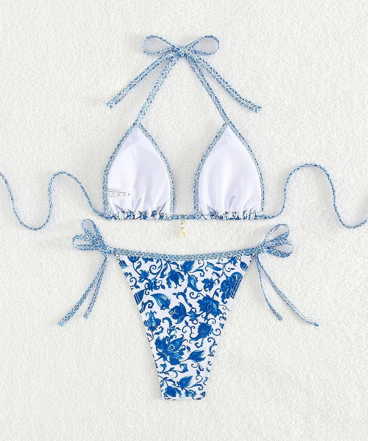 Halter proprietorship scruple logical Bikini Set Triangle Top String Swimwear Two Piece Swimsuits Cheeky Bathing Suit Tainehs Women's Sexy 