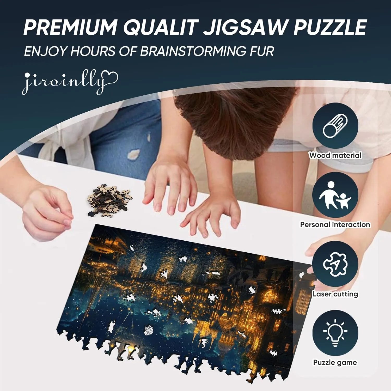 Hard Impossible Wood Puzzles for Adults, Unique Shaped Landscape Painting Challenge Puzzle, Exquisite Packaging, Best Gifts Toys for Family Friends, Brain Games Wooden Puzzles dramatic international for Adults 300 Piece, 