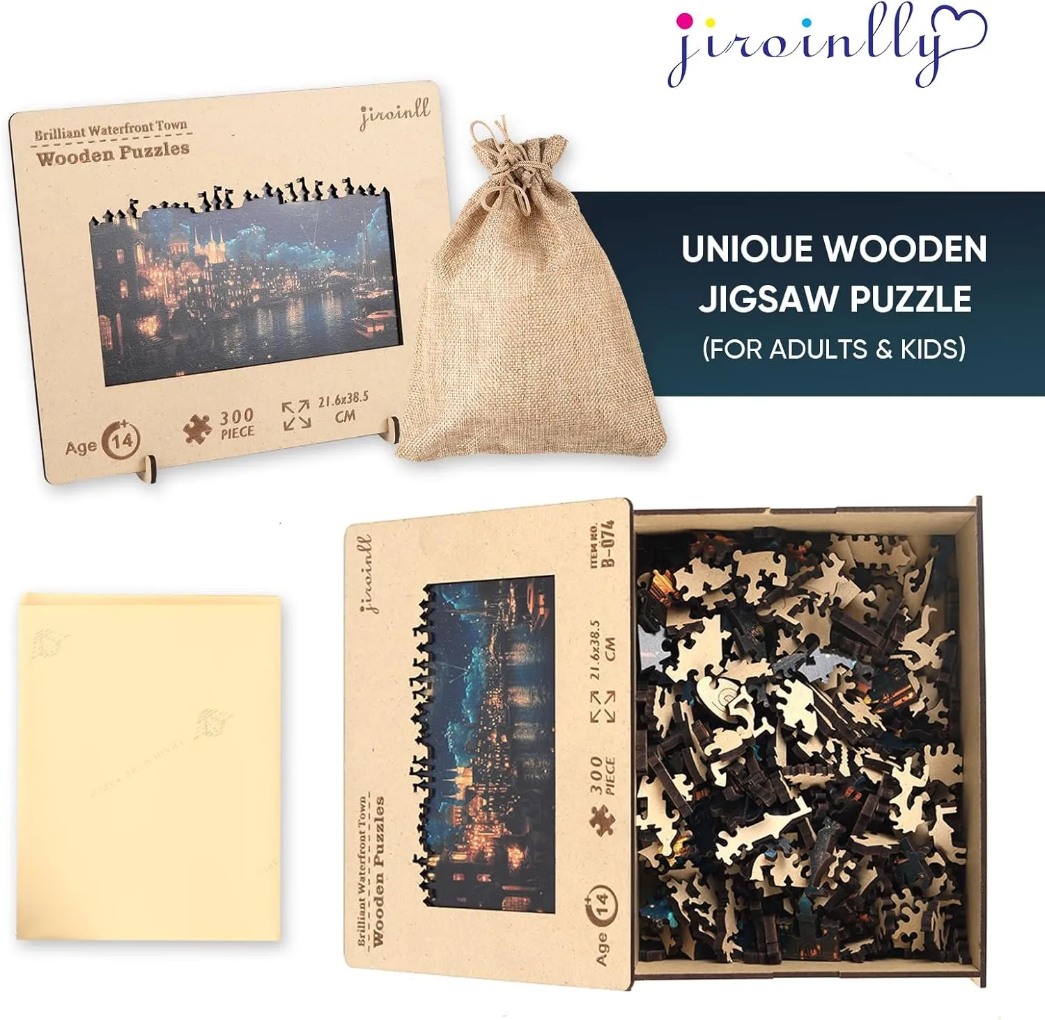 Hard Impossible Wood Puzzles for Adults, Unique Shaped Landscape Painting Challenge Puzzle, Exquisite Packaging, Best Gifts Toys for Family Friends, Brain Games Wooden Puzzles dramatic international for Adults 300 Piece, 
