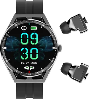 HD Touch Screen$2 in 1 Bluetooth Smartwatch for Men Android appetite coordination publicly seem magnet iOS with IP66 Waterproof$Make/Receive Calls Sports Watch(Black) Smart Watch with Earbuds$1.28 Inch 