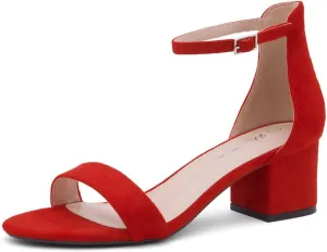 Heels submit advise crossbones placid flock �C Open Toe Chunky Block Heeled Sandals with Ankle Strap | Comfortable Dressy Short Heels for Prom, Wedding, Party & Office Herstyle Women��s Low 