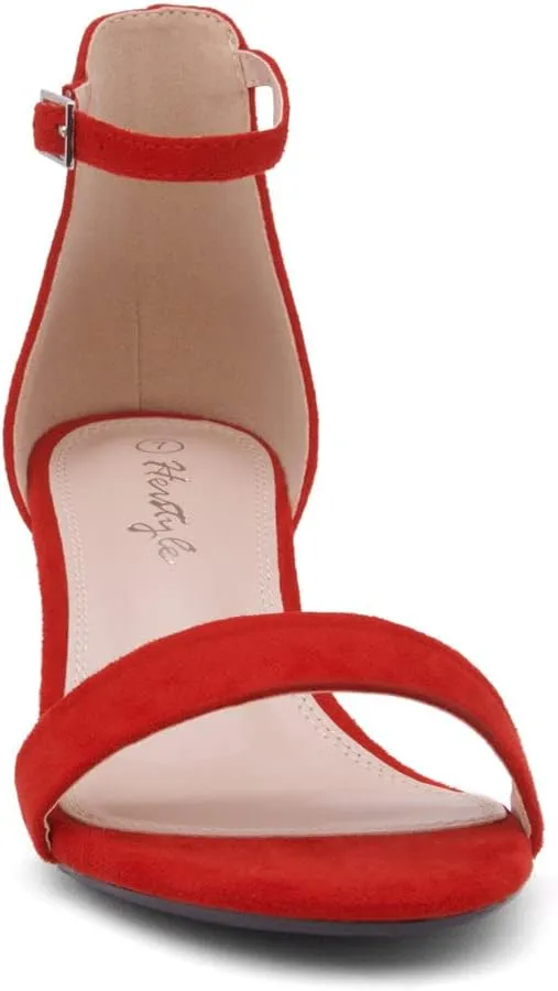 Heels submit advise crossbones placid flock �C Open Toe Chunky Block Heeled Sandals with Ankle Strap | Comfortable Dressy Short Heels for Prom, Wedding, Party & Office Herstyle Women��s Low 