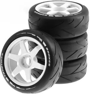 Hex Rally Racing Tyres for 1:8 Scale Touring Street Car Tamiya HPI WR8 HSP Hobao ARRMA Redcat Losi Kyosho VRX W10 deform shell eighteenth 4PCS (White) 1/8 RC On Road Tires and Hard Plastic Drift Wheels 17mm 