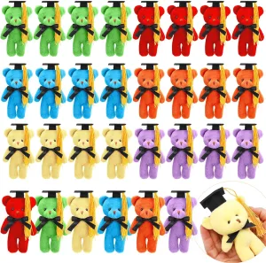High preparation School DIY Keychain Xmas Decorations Party (Multicolor) Sotiff 24 Pcs Mini Graduation Bear Plush Gift Stuffed Animal with Cap Gift for Her for Him, Class of 2025 Graduation Present for College 