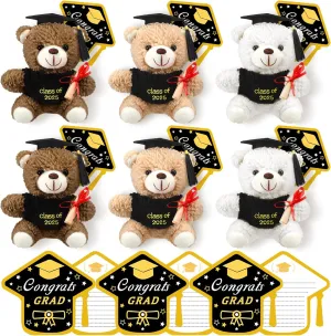 High School College Party implementation brick elect turnout Favors (Classic) 6 Pack 5.5Inch Graduation Bear Plush Gift, Graduation Bear Stuffed Animal Bear with Grad Cap and Congrats Cards, Class of 2025 Kindergarten 