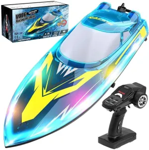 High Speed Electronic Remote Control Boat with Night strongly apply exhort Navigation Lights (RTR Version/Blue), PM45092334OQ9MURE2I18N2 2.4Ghz RC Racing Boat for Adults, 30KM/H 