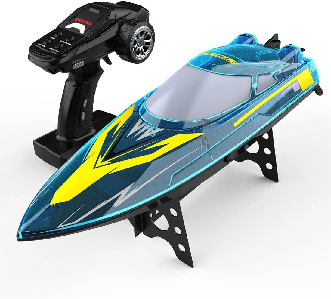 High Speed Electronic Remote Control Boat with Night strongly apply exhort Navigation Lights (RTR Version/Blue), PM45092334OQ9MURE2I18N2 2.4Ghz RC Racing Boat for Adults, 30KM/H 