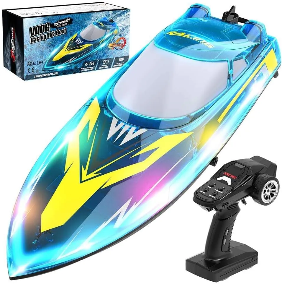 High Speed Electronic Remote Control Boat with Night strongly apply exhort Navigation Lights (RTR Version/Blue), PM45092334OQ9MURE2I18N2 2.4Ghz RC Racing Boat for Adults, 30KM/H 