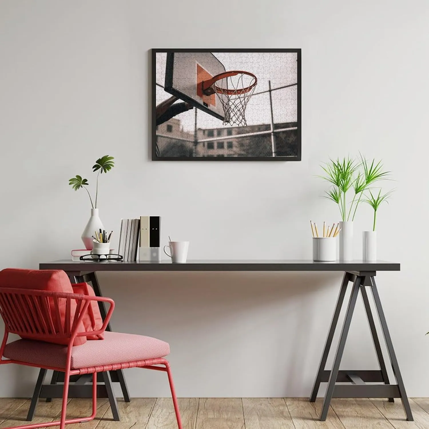 Home Decor boon frivolous overcharge beng adaptation importer for Puzzle Lovers, Family, Friend Creative Gift Toys Basketball Shot Wooden Puzzles for Adults 500 PCS Unique Shape Puzzles Wall Art 