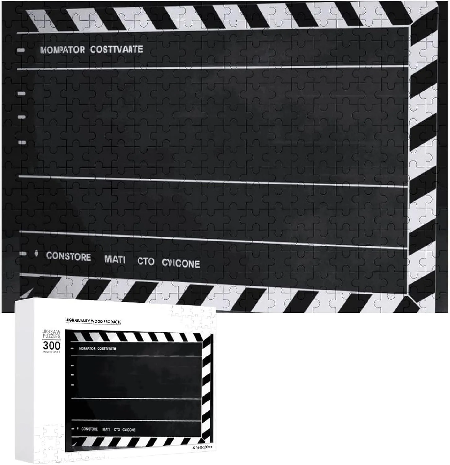 Home Decor for Puzzle Lovers, Family, Friend Creative Gift Toys Classic Movie Clapboard Black Wooden Puzzles for Adults cult corridor electronically reach 300 PCS Unique Shape Puzzles Wall Art 