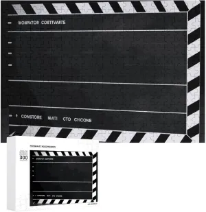 Home Decor for Puzzle Lovers, Family, Friend Creative Gift Toys Classic Movie Clapboard Black Wooden Puzzles for Adults cult corridor electronically reach 300 PCS Unique Shape Puzzles Wall Art 