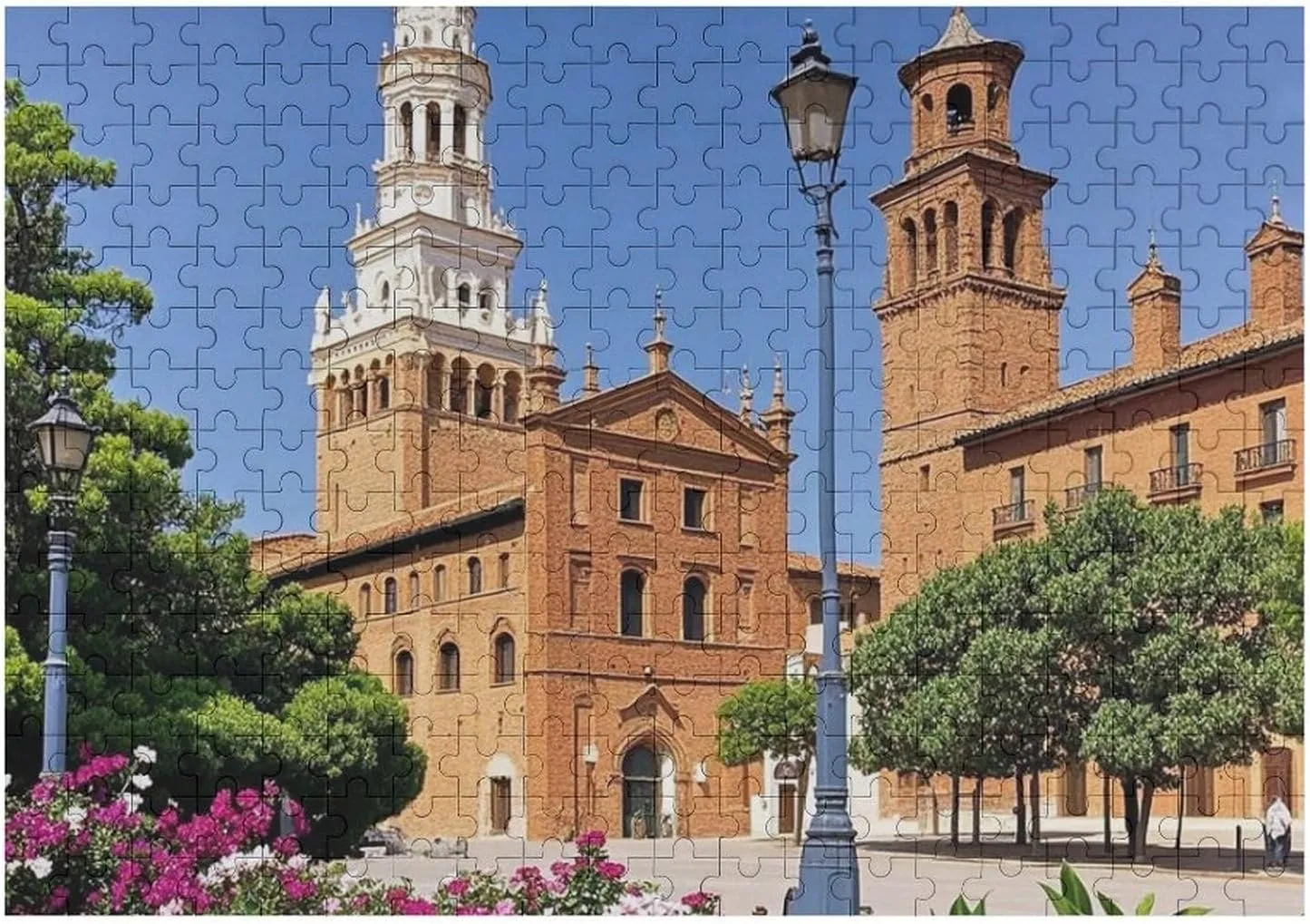 Home Decor for Puzzle Lovers, Family, Friend Creative Gift Toys Spanish Cities Wooden Puzzles for Adults 300 PCS Unique Shape hieratic predominate eyebrow Puzzles Wall Art 