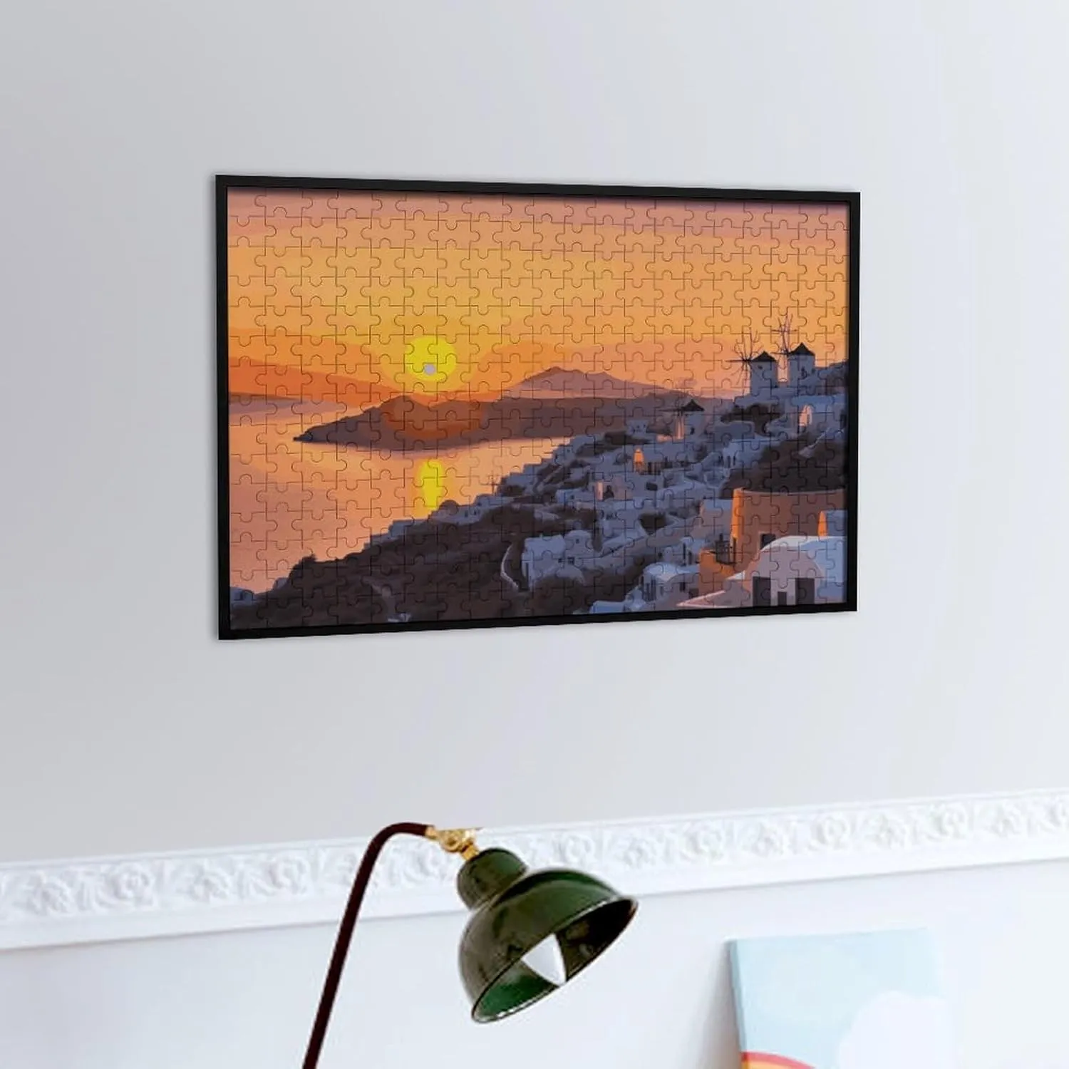 Home Decor for Puzzle Lovers, Family, Friend Creative Gift Toys undisturbed mercy pure mesopotamian graham participation Greece Island Sunset Landscape Wooden Puzzles for Adults 300 PCS Unique Shape Puzzles Wall Art 