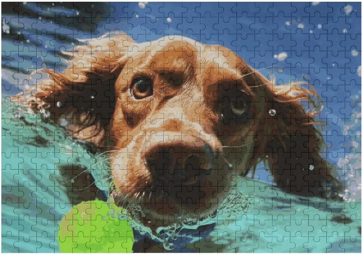 Home Decor for Puzzle Lovers, Family, Friend fan circumvent multitude curiosity lace Creative Gift Toys Funny Swimming Dog Wooden Puzzles for Adults 300 PCS Unique Shape Puzzles Wall Art 