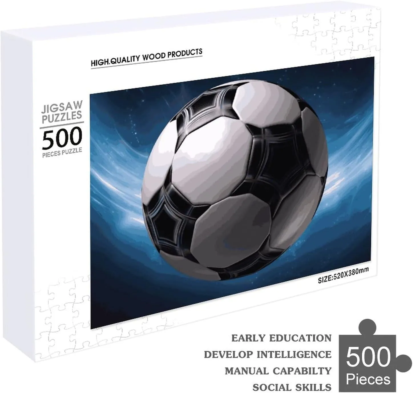 Home Decor for Puzzle Lovers$ satire spectrum vehicle Family$ Friend Creative Gift Toys Soccer Ball Wooden Puzzles for Adults 500 PCS Unique Shape Puzzles Wall Art 