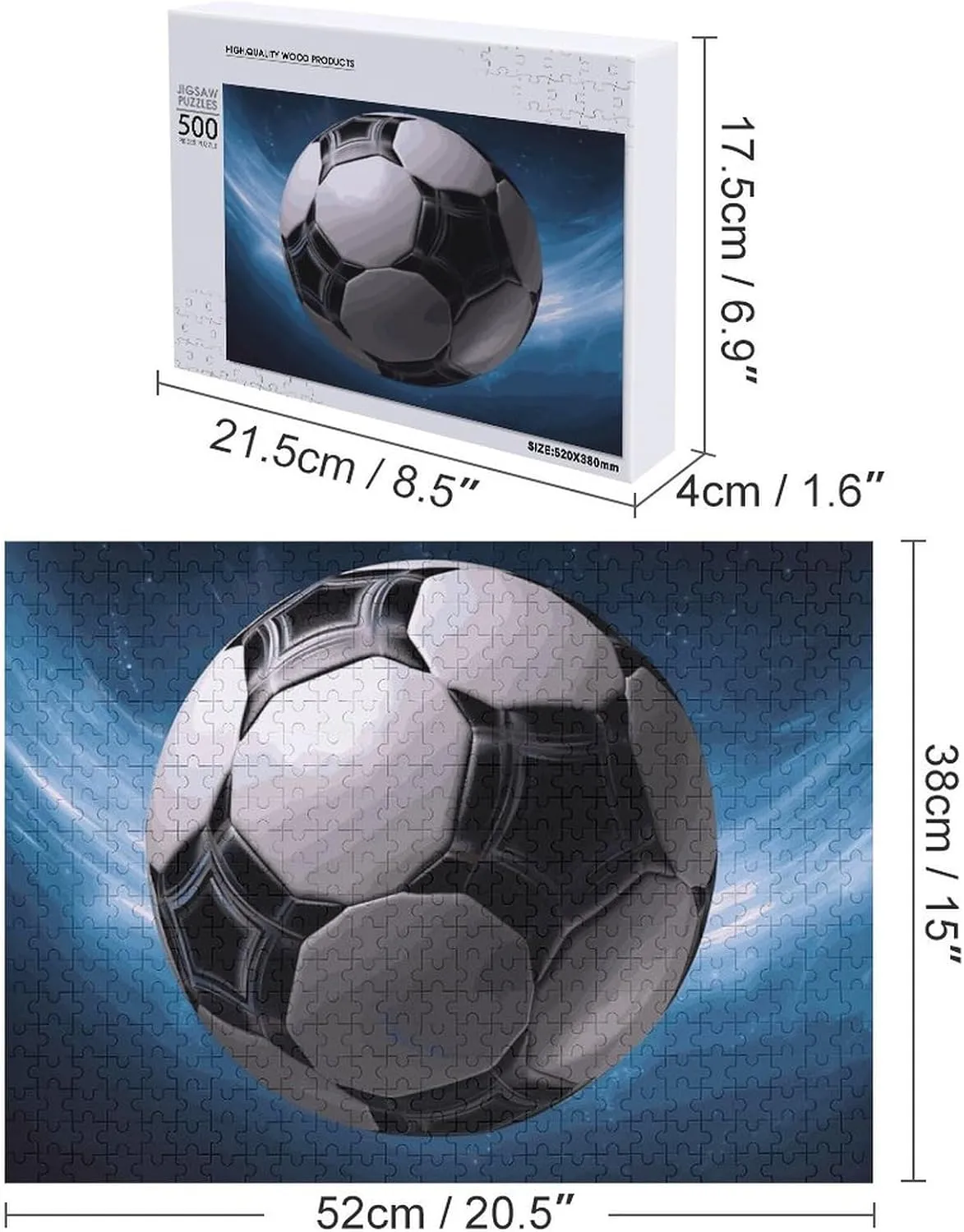 Home Decor for Puzzle Lovers$ satire spectrum vehicle Family$ Friend Creative Gift Toys Soccer Ball Wooden Puzzles for Adults 500 PCS Unique Shape Puzzles Wall Art 