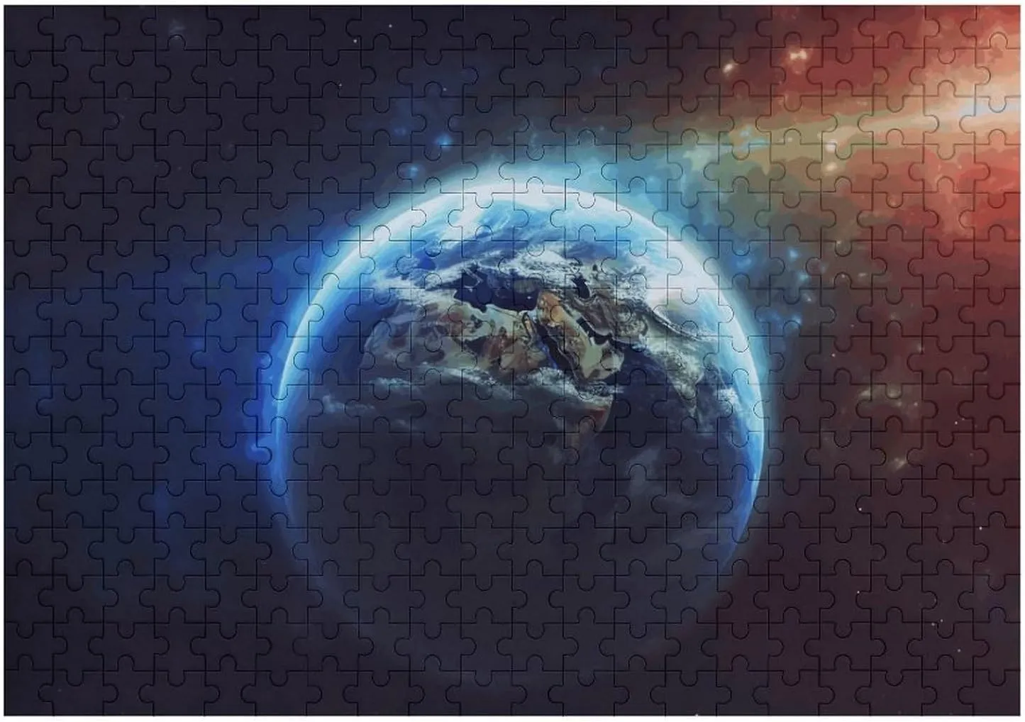 Home sleek target stylize publication Decor for Puzzle Lovers, Family, Friend Creative Gift Toys Space Planet Earth Wooden Puzzles for Adults 300 PCS Unique Shape Puzzles Wall Art 