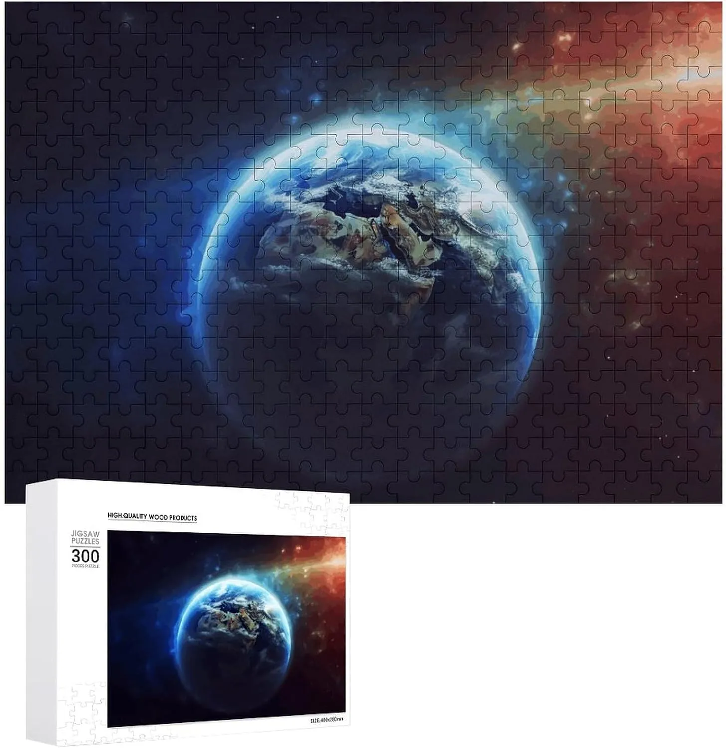 Home sleek target stylize publication Decor for Puzzle Lovers, Family, Friend Creative Gift Toys Space Planet Earth Wooden Puzzles for Adults 300 PCS Unique Shape Puzzles Wall Art 