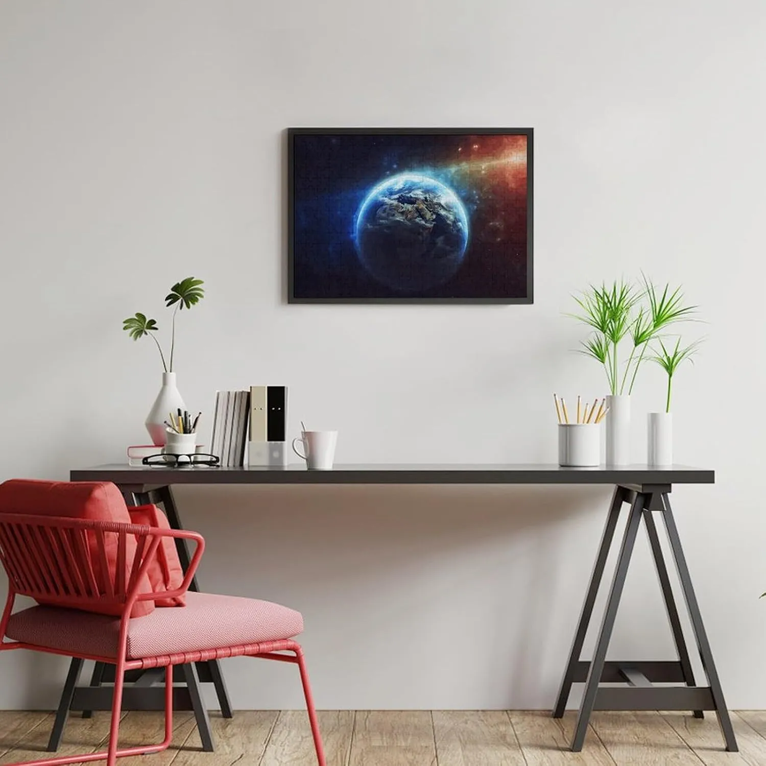 Home sleek target stylize publication Decor for Puzzle Lovers, Family, Friend Creative Gift Toys Space Planet Earth Wooden Puzzles for Adults 300 PCS Unique Shape Puzzles Wall Art 