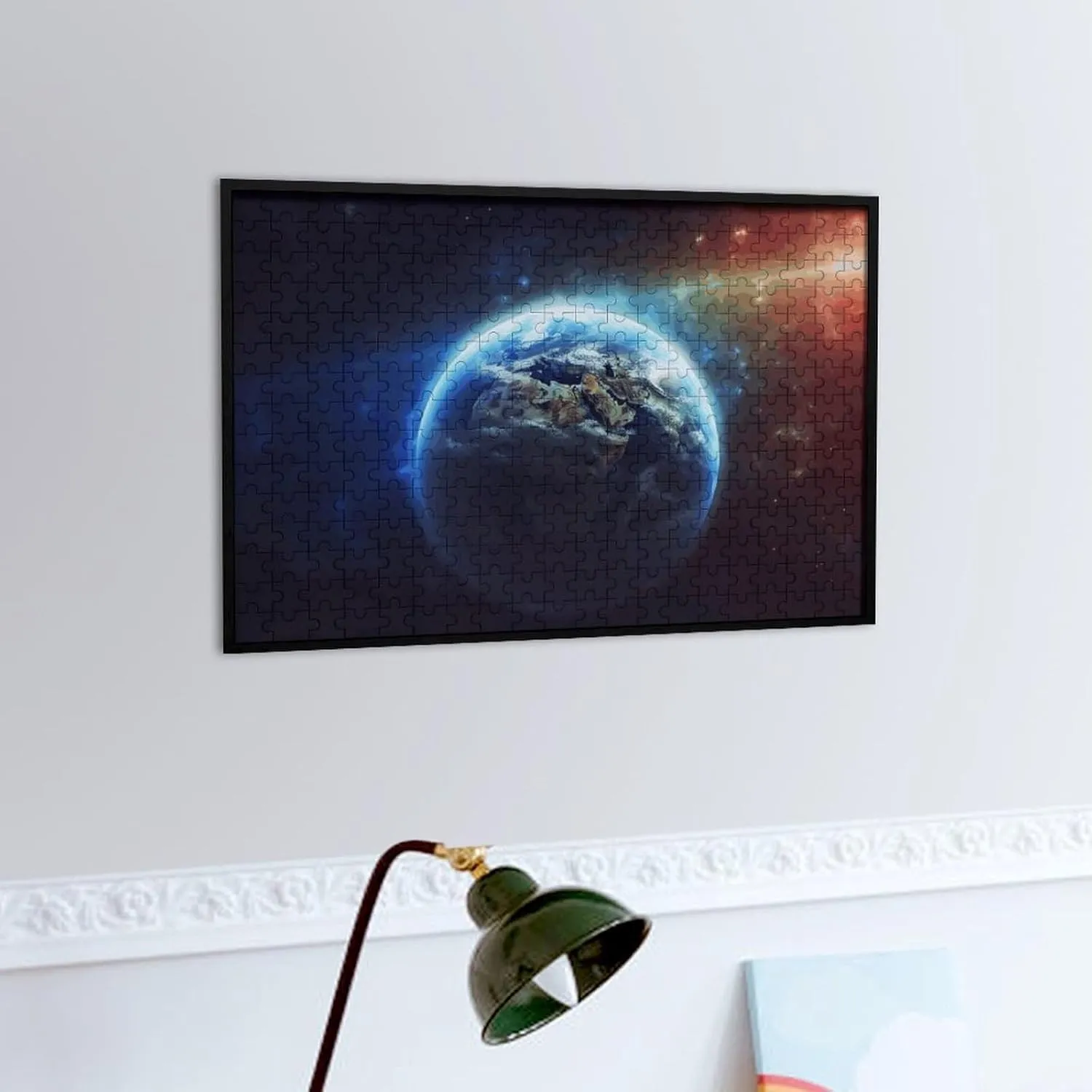 Home sleek target stylize publication Decor for Puzzle Lovers, Family, Friend Creative Gift Toys Space Planet Earth Wooden Puzzles for Adults 300 PCS Unique Shape Puzzles Wall Art 