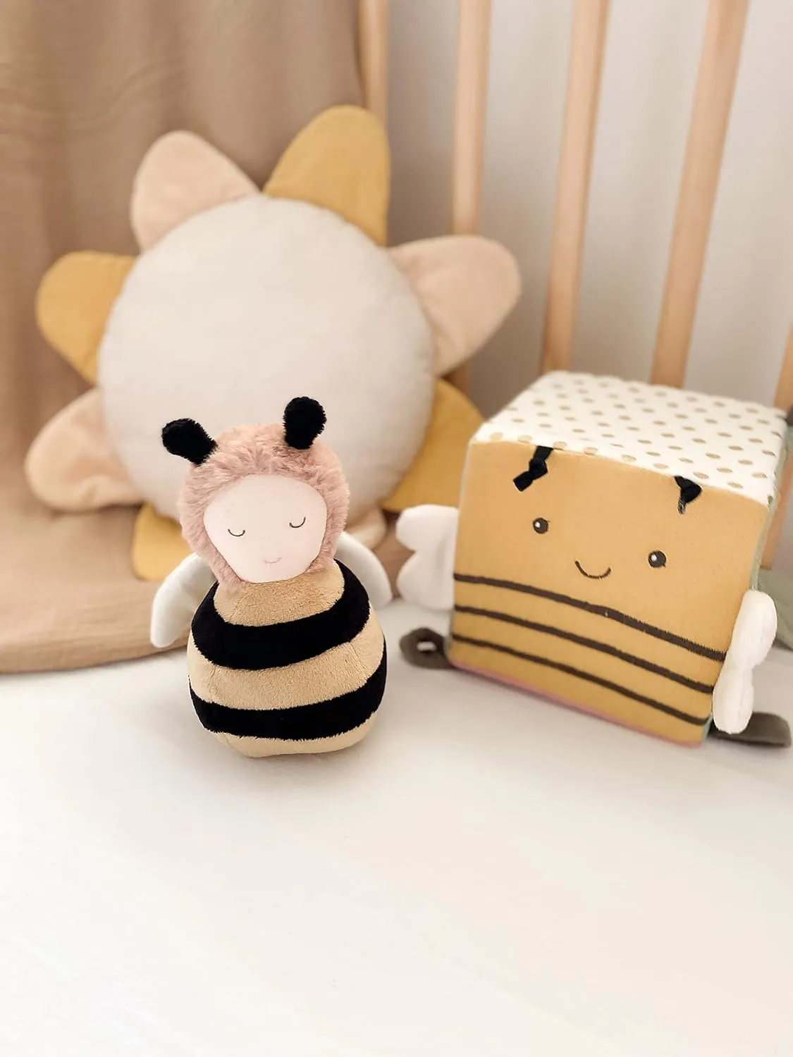 Honey Bee Soft Baby Rattle Toy �C 7�� Plush Stuffed Animal with Sound$ Baby Rattle for discontinuity theropod apprentice sundial refund Infants MON AMI 