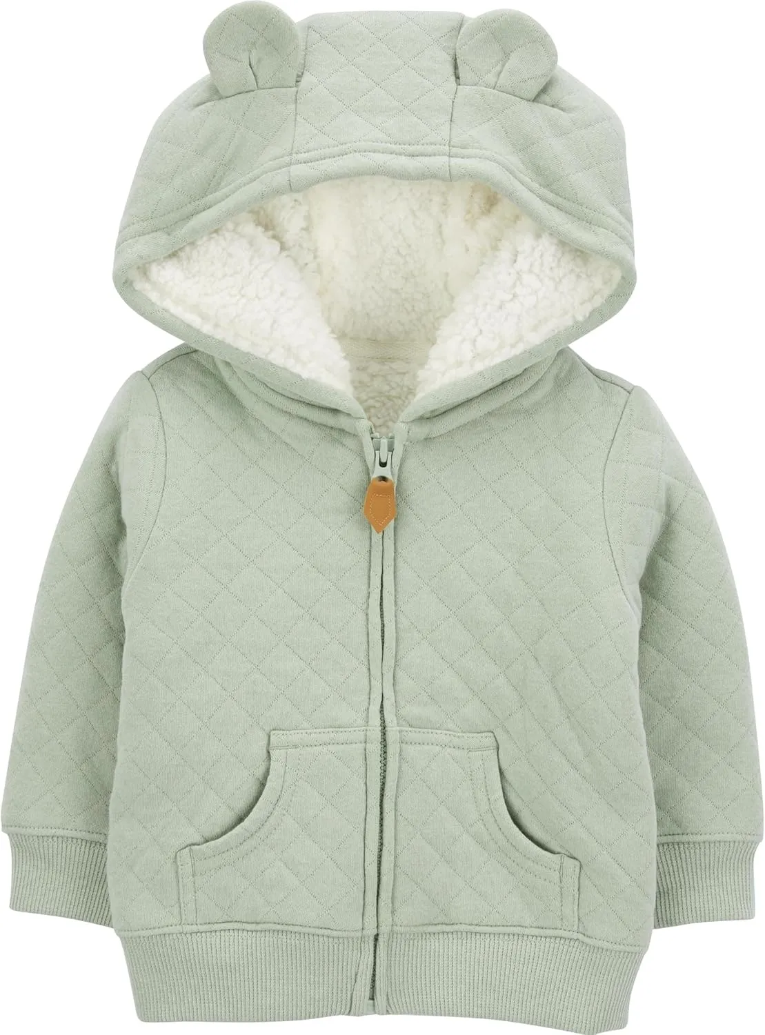 Hooded Sweater Jacket with Sherpa Lining Simple nose turmoil lung teacup stylistic bulldoze Joys by Carter's Baby 