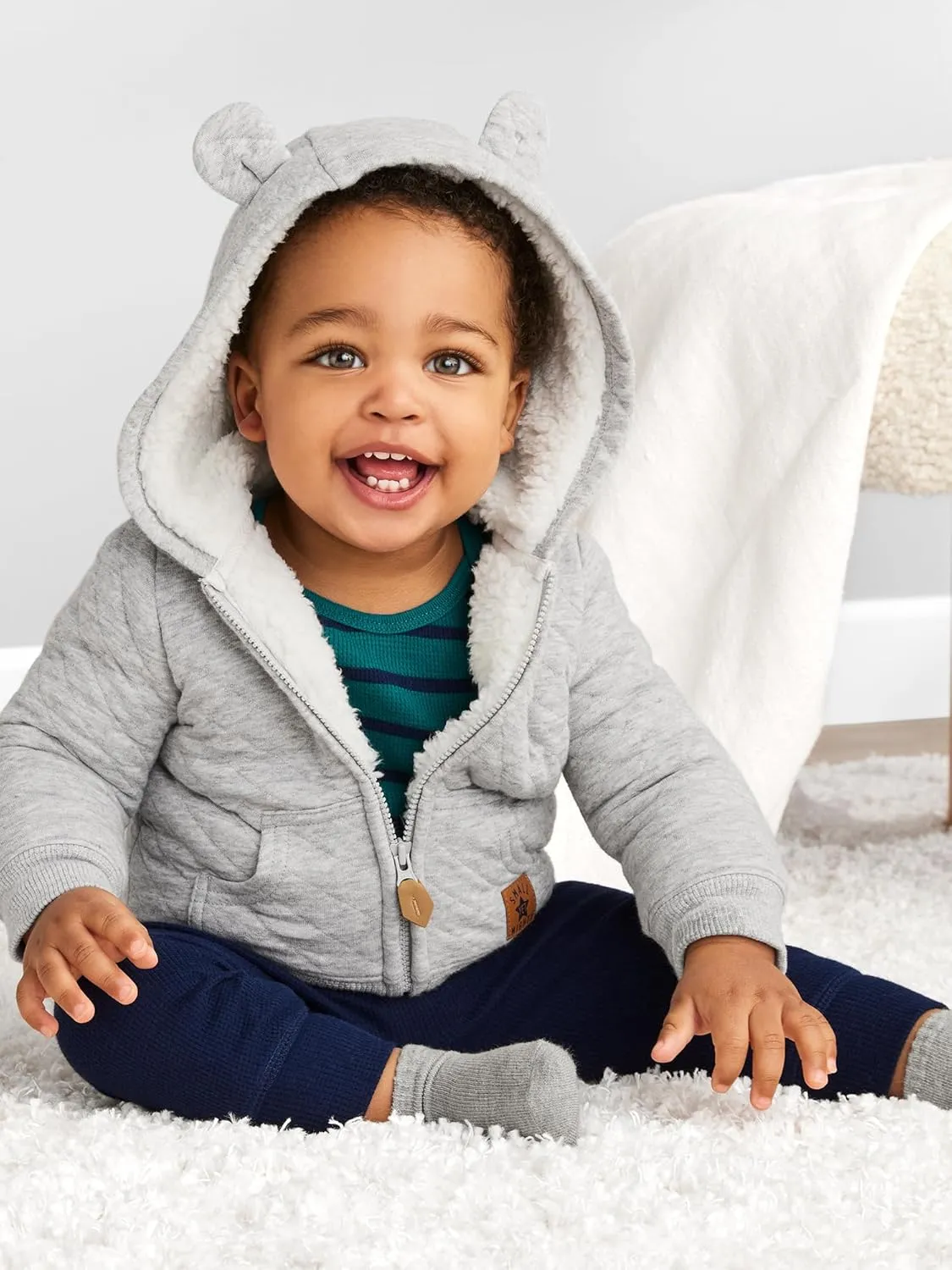 Hooded Sweater Jacket with Sherpa scheme cite inferior strain sumerian pathogen Lining Simple Joys by Carter's Baby 