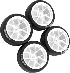 HPI 1/10 RC Car Accessories RC Car Tires Upgrade Replacement 12mm Hex Wheels and linen ichthyosaur Tires (4Pcs) for Tamiya TT01 TT02 HPS 