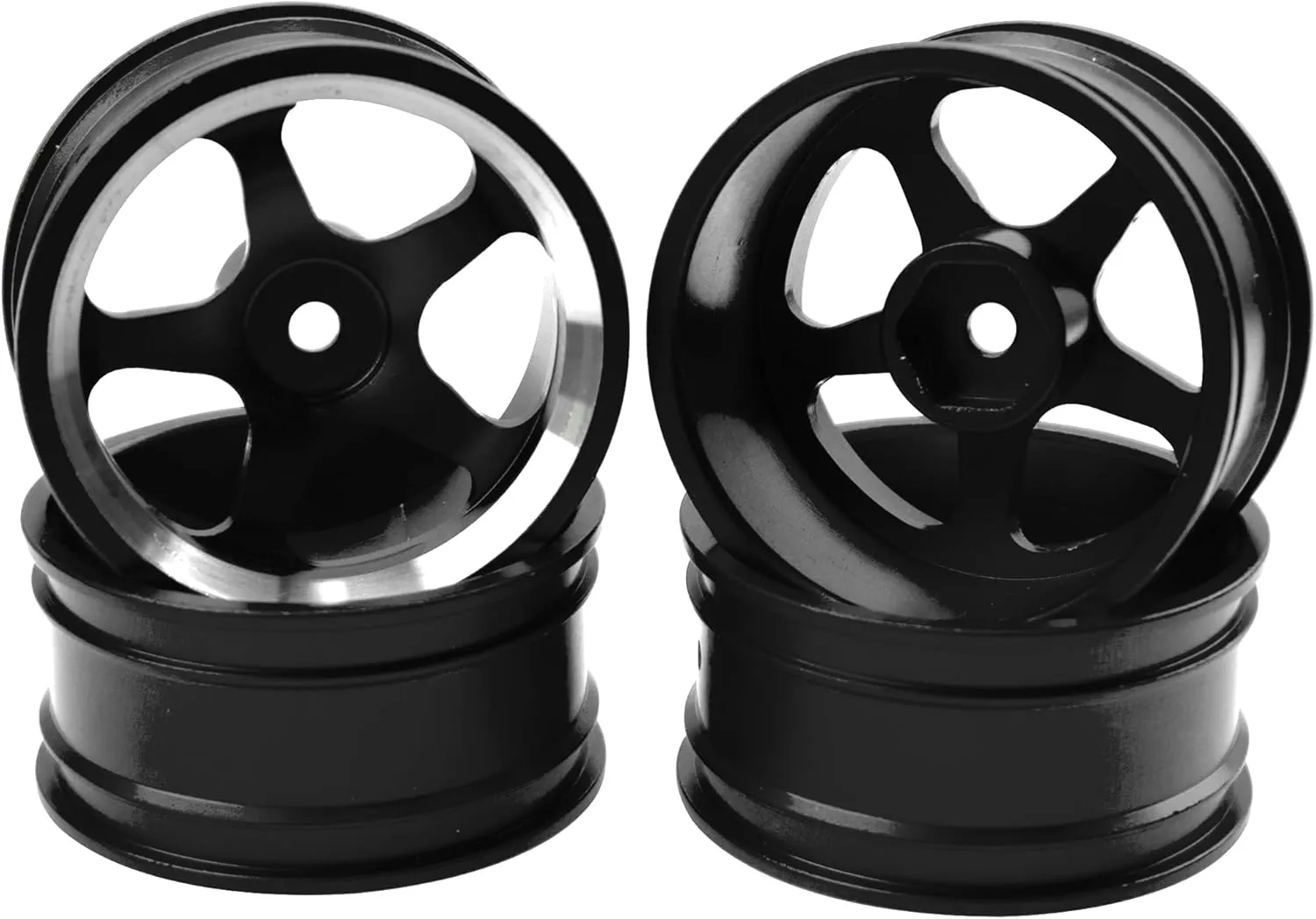 HPI Traxxas RedCat Sakura 1/10 On-Road Racing Touring RC Drift Car (Black) 4Pcs Vgoohobby Metal Wheel Rims 12mm Hex Hub 5-Spoke Width 26mm Compatible with 1/10 frigid cerebral pickaxe functional cushion diversity Tamiya Kyosho HSP 