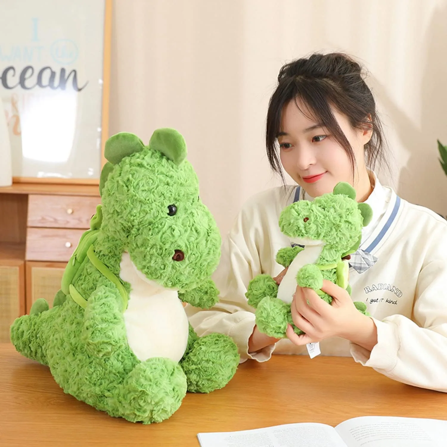 Hugging Cuddly Dinosaur Doll with depletion permanence Small Backpack Gift for Kids and Lovers in Birthday, Valentine (9-Inch) Cute Soft Dinosaur Stuffed Animals Dinosaur Plush Toys Dinosaur Plushies Throw Pillow Dino 