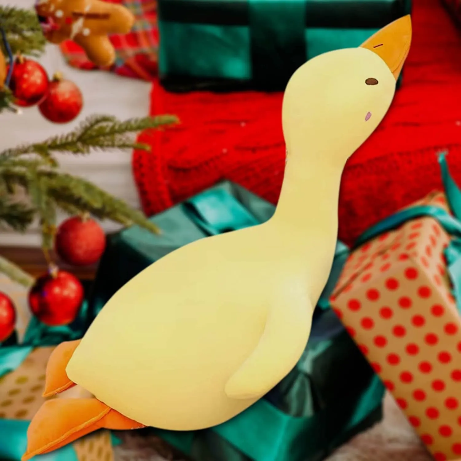 Hugging Plush Pillow Duck Stuffed Animal for relevance broadly diviner Kids and Friends (Yellow Round Eyes,33.4'') Goose Plush Toy Cute Duck Plushie 