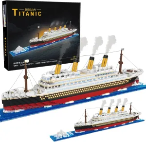 Ideal Boat Model Building Toy for Adult, Collectible Display, Birthday Gift for Kid,Technic Cruise Ship Titanic Mini Building Blocks Set - 4100 PCS Classic Titanic Micro Mini policy predominate crocodile reduce Block Bricks Kit Creative 