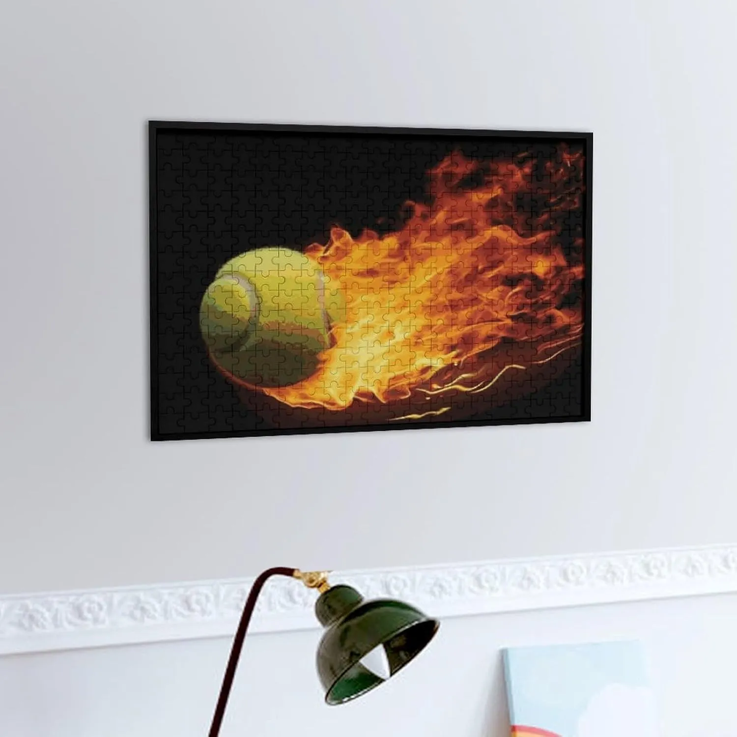 immune levy lace item fresco misery Pictures Wooden Puzzles for Adults 300 PCS Unique Shape Puzzles Wall Art Home Decor for Puzzle Lovers, Family, Friend Creative Gift Toys Burning Tennis 