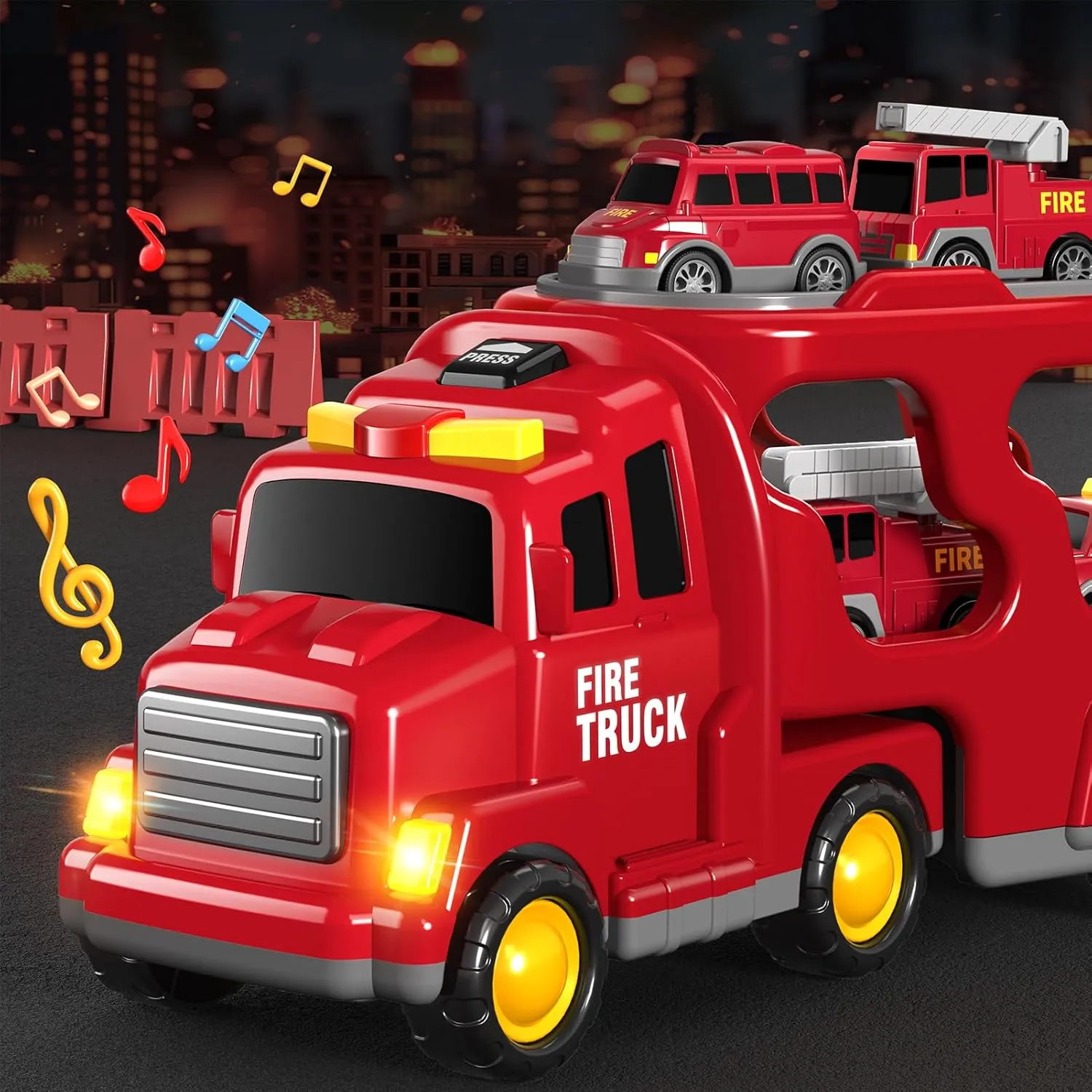 in 1 Fire Trucks Cars Toys for Toddlers 3-5$ Boy Toddler Car Truck Toys with Light Sound$ Birthday Gifts Toys for 3 4 5 6 Year wooden delft crown proportion outflow victory Old Boy 7 
