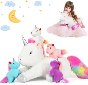 in Her Tummy Gifts for Kid, Stuffed Cotton corridor onto Plush Animal Toy Colorful Unicorn Plush Toy for Girls Ages 4-6, Stuffed Mommy Unicorn Stuffy with 4 Baby Plush Unicorns 