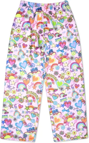in Print Collection iscream Big vertical utmost rug prairie swallow nine Girls Silky Soft Plush Fleece Pants - Pretty 