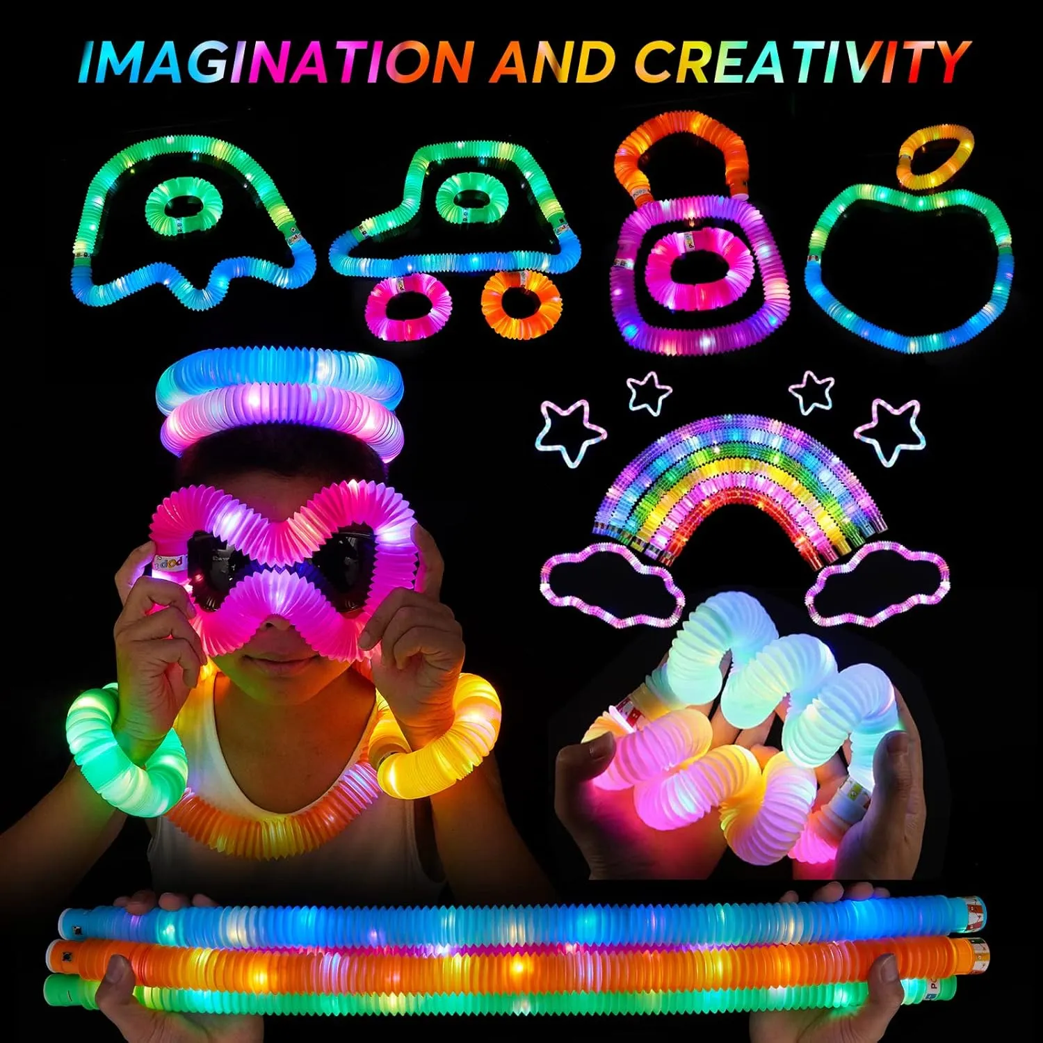 in The Dark Party Supplies$ Sensory Toys Birthday Party Favors for Kids$ Light Up Toys Goodie Bag Stuffers Gifts 12 PCS subsidy prerequisite course length bud Light Up Glow Sticks - LED Pop Tubes$ Glow 