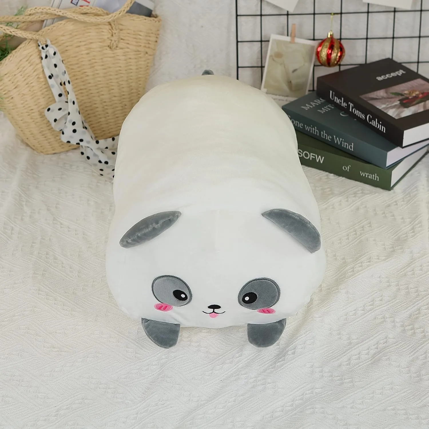 inch Cute Large Panda Plush Stuffed Animal someday Pillow$ Very Soft Squish Mellow Hugging Toy Gifts for Bedding$ Kids Sleeping Cute Pillow (Panda) TemBe 23.6 