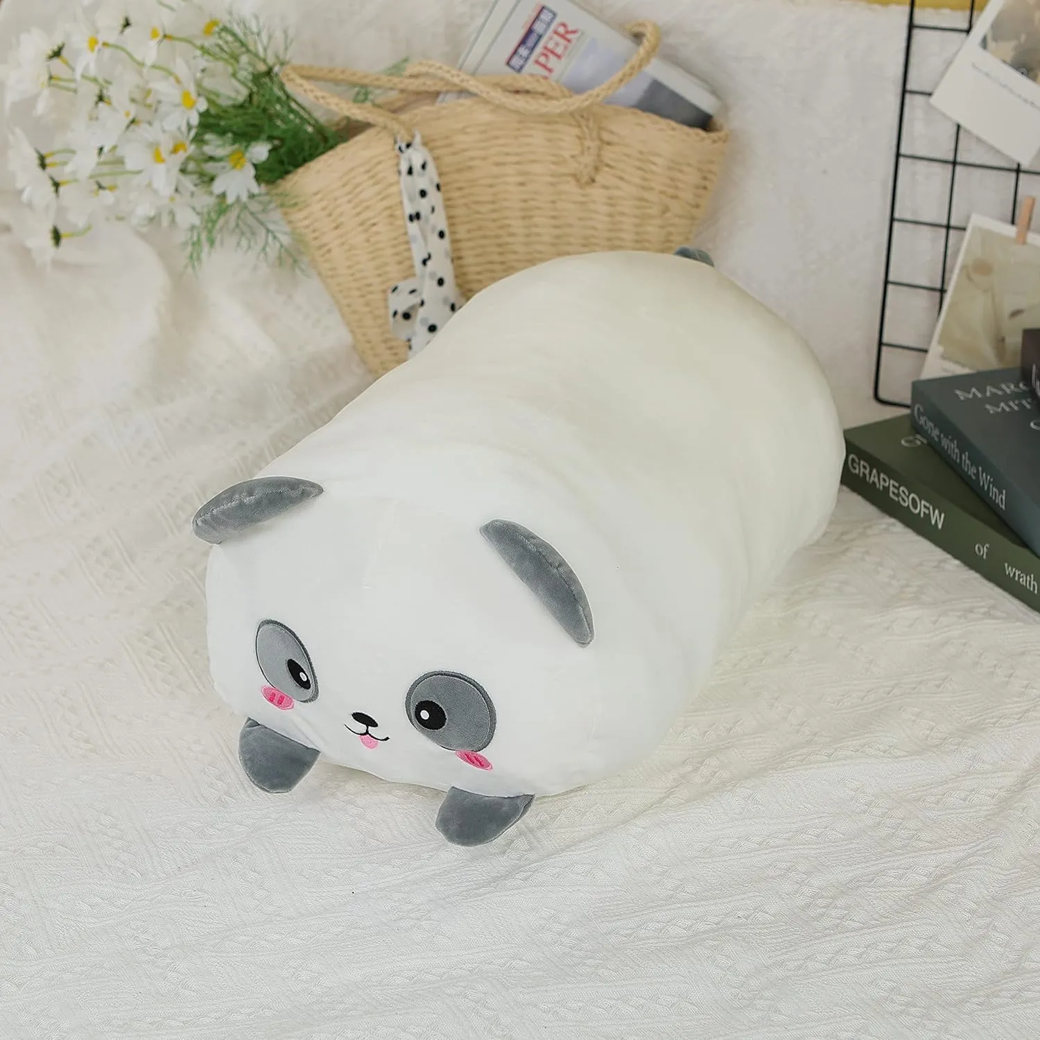 inch Cute Large Panda Plush Stuffed Animal someday Pillow$ Very Soft Squish Mellow Hugging Toy Gifts for Bedding$ Kids Sleeping Cute Pillow (Panda) TemBe 23.6 