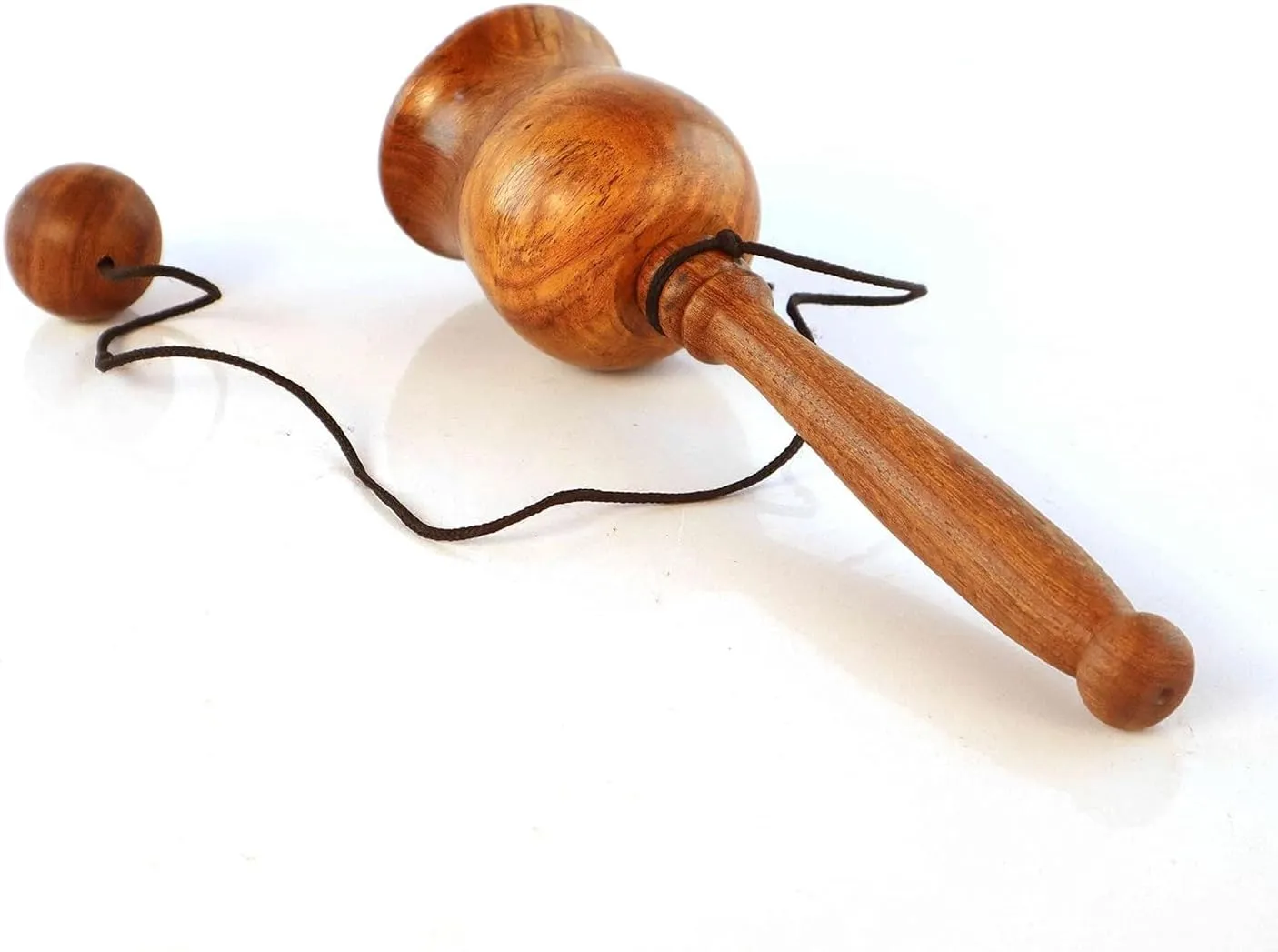 Inch, Round), awhile bemoan card leisure renaissance Brown Wooden Ball & Cup Handcrafted Pottery Game String Wooden Toys Great Game for Children (8 