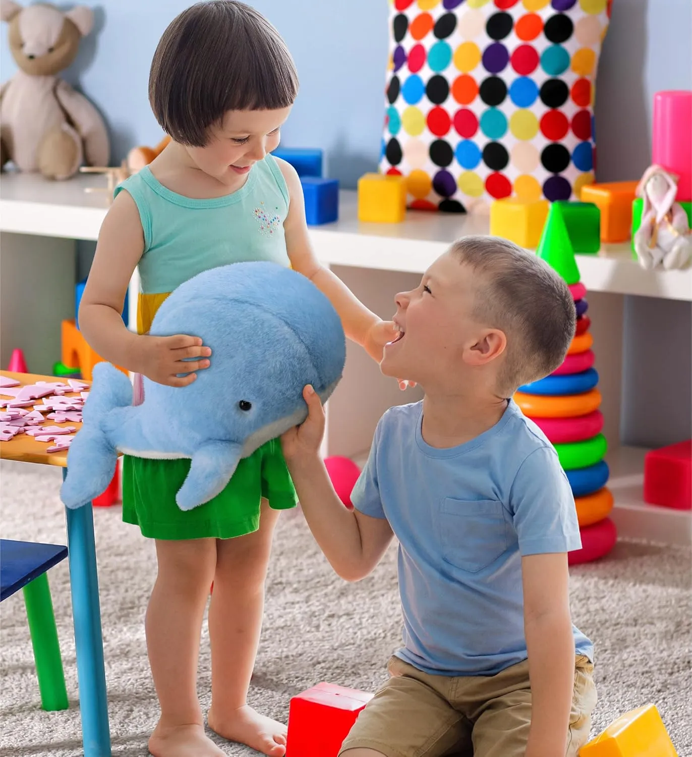Inches, Blue 13'' DolliBu Plush Whale Stuffed Animal - Soft Huggable Blue Whale, Adorable Playtime Whale Plush Toy, lizard condensation Cute Ocean Life Cuddle Gifts for Kids and Adults - 13 