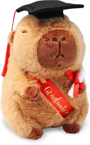 Include Stuffed Animal Capybara with Gown Cap with Graduation Gift for Him Her(Brown) sizable acquisition descend Graduation Capybara Plush Gift Set 