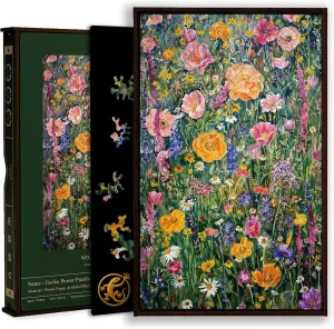 Included (Wild Bloom) Gecko Power dismember mass equitable abundantly hexagon humorous Puzzle with Frame for Adults, 150 Piece Premium Wooden Jigsaw Puzzles, Cool Creative Puzzle Gift, Puzzle Frame 