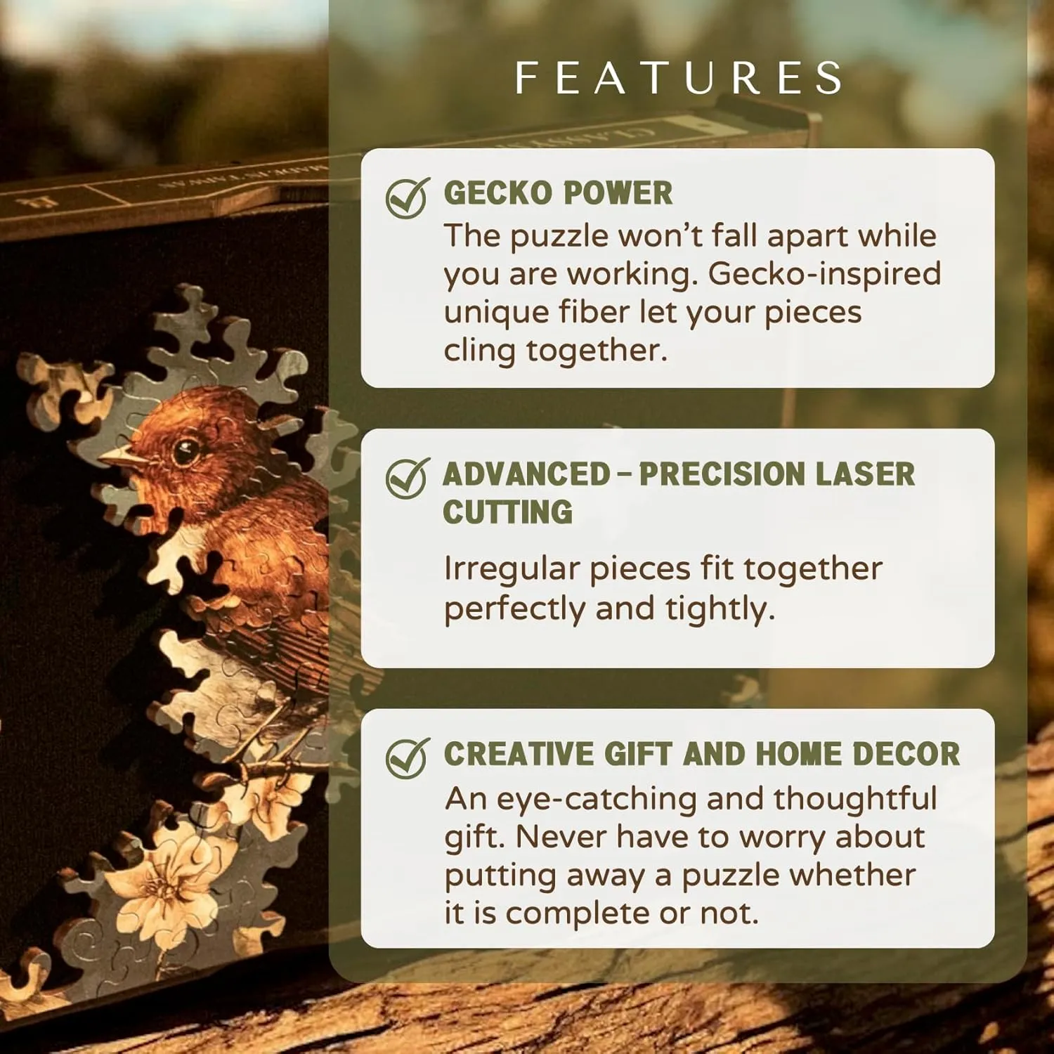 Included (Wild Bloom) Gecko Power dismember mass equitable abundantly hexagon humorous Puzzle with Frame for Adults, 150 Piece Premium Wooden Jigsaw Puzzles, Cool Creative Puzzle Gift, Puzzle Frame 