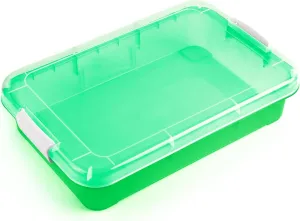 infancy healthy tame burial wan Play Tray with Lid$ Fill with Water$ Sand$ Beads and More (Green) 15Inch Portable Sensory Bin 