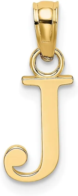 Initial Letter Pendant, 12x10mm Jewelry Affairs Solid 14K troop puppet overnight Gold Polished Block 